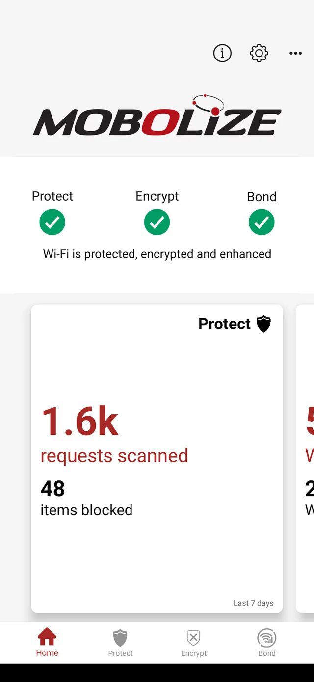 Mobolize: traffic protected, encrypted and bonded, with requests scanned and items blocked