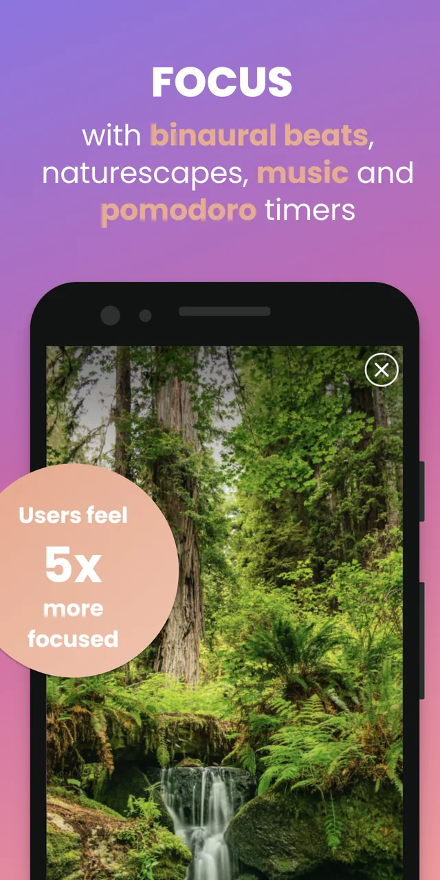 The Zensory: focus with binaural beats, naturescapes, music and pomodoro timers